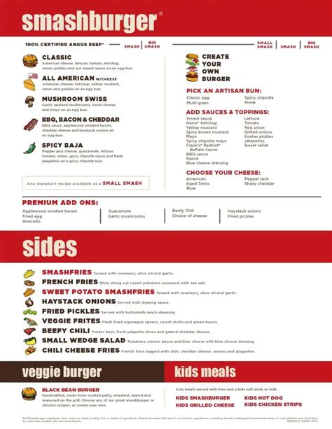 Smashburger Menu, Menu for Smashburger, Atlantic Beach, Jacksonville ...