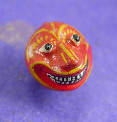 Vintage Halloween Button stud BIZARRE Goblin pumpkin face with teeth ...