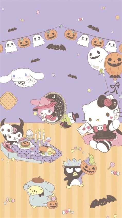 Download Sanrio Characters Halloween Party Wallpaper | Wallpapers.com