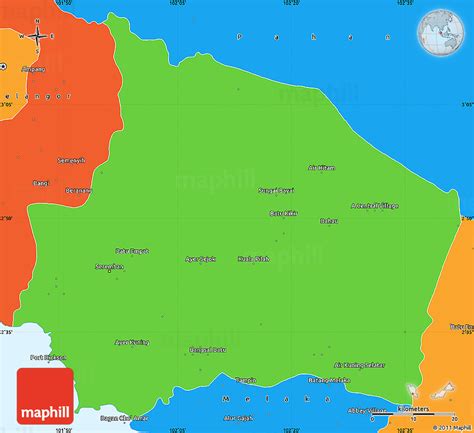 Political Simple Map of Negeri Sembilan