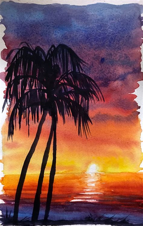 How To Paint A Sunset With Watercolors