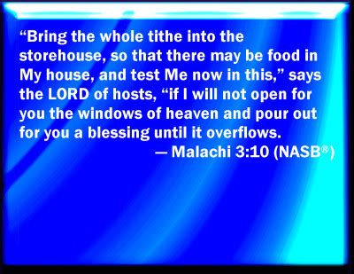 Bible Verse Powerpoint Slides for Malachi 3:10