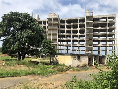 The remains of a hotel on Lumley Beach in Freetown Sierra Leone ...