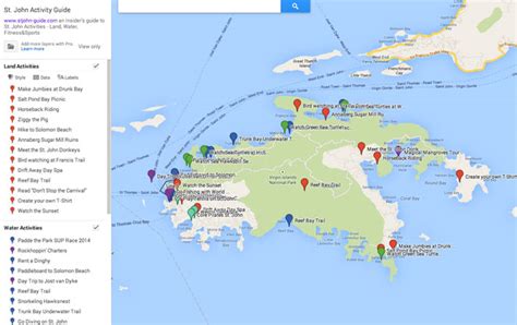 St. John Activity Map – St. John Info -USVI Island &Travel Information