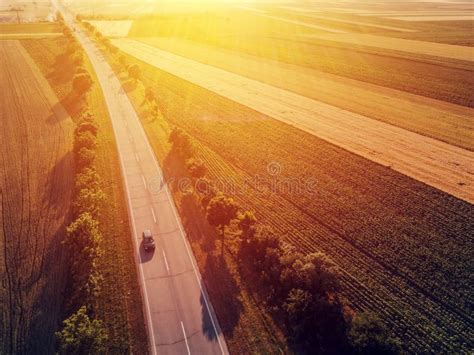 Aerial View of Car Traffic on the Road Stock Image - Image of ...