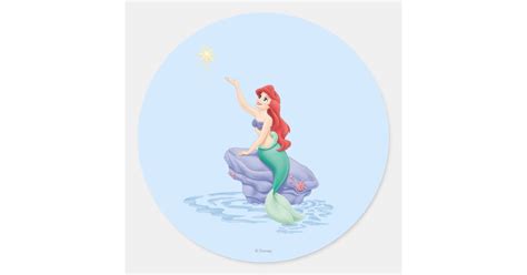 Ariel Sitting on Rock Classic Round Sticker | Zazzle