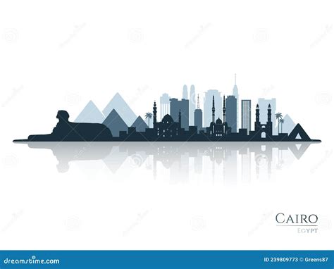 Cairo Skyline And Landmarks Silhouette Vector Illustration ...