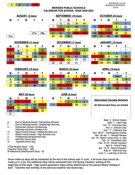 Meriden Public Schools Calendar 2022-22 2024 - Schoolcalendars.net