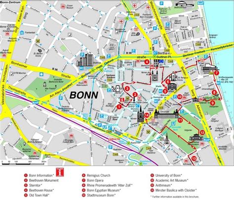 Bonn sightseeing map | Bonn, Bonn germany, Sightseeing