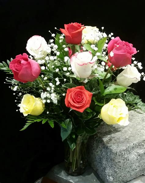 Multi-Color Dozen Roses in Newton, MA | The Crimson Petal Inc.