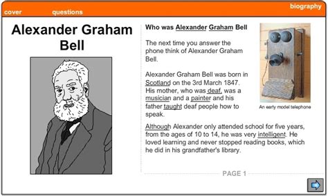 Alexander Graham Bell -Biography, English skills online, interactive ...