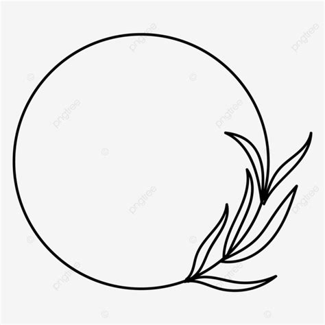 Leaf Circle Line Art Frames, Leaf Drawing, Circle Drawing, Leaf Sketch ...