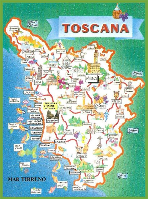 Tuscany tourist map - Ontheworldmap.com