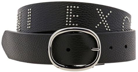 Armani Exchange Belt With Studded Logo in Black - Lyst