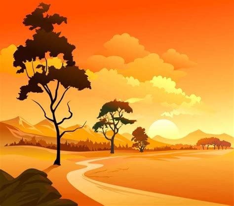 Sunset vector background Vectors graphic art designs in editable .ai ...