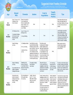 Baby Feeding Chart - Fill Online, Printable, Fillable, Blank | pdfFiller