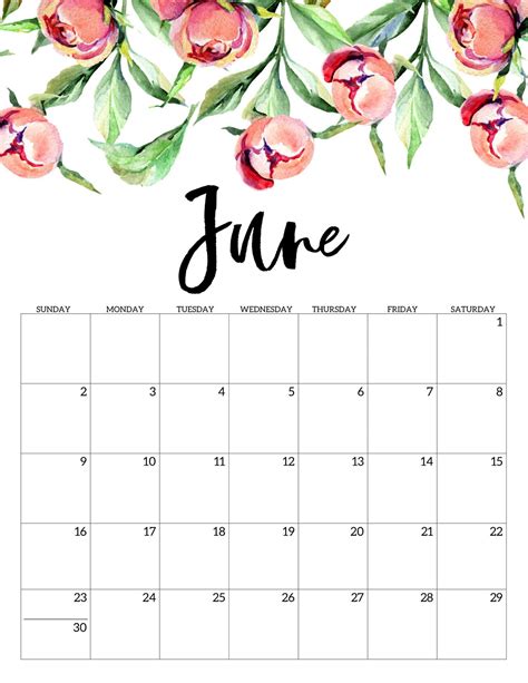 June Calendar Free