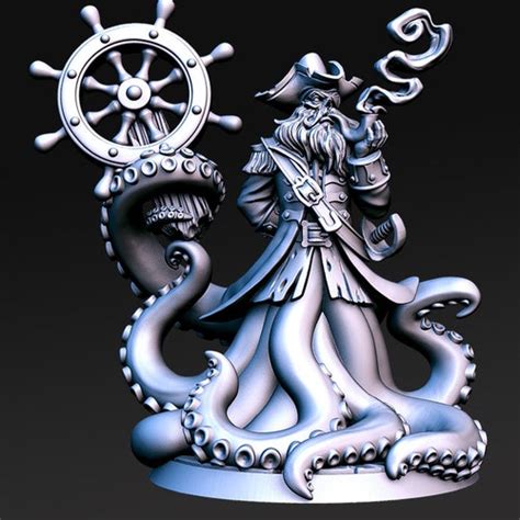 Squid Pirate Dnd Miniature octopus Miniatures for Tabletop - Etsy