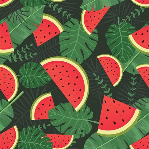 Watermelon vector seamless pattern 6789277 Vector Art at Vecteezy