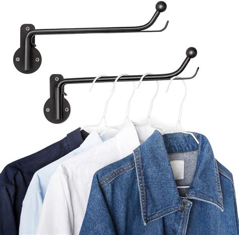 Golden Home Wall Mounted Clothes Hanger with Swing Arm Holder Valet ...