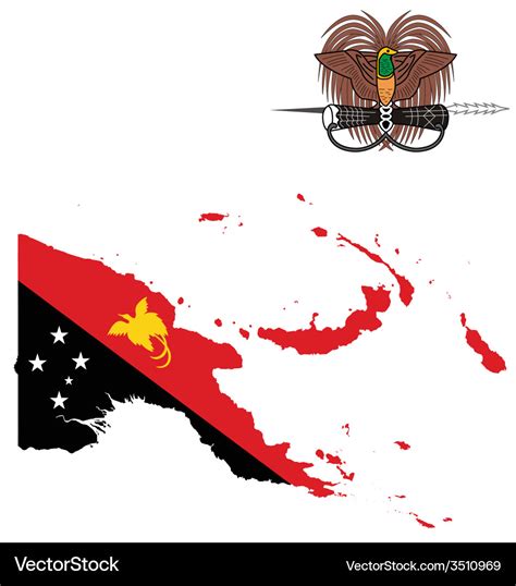 Papua new guinea flag Royalty Free Vector Image