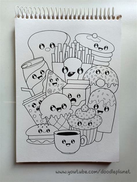 Cute Food Doodle | Easy doodle art, Doodle drawings, Cute doodles drawings