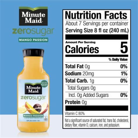 Minute Maid Zero Mango Passionfruit No Sugar Added Fruit Juice Drink ...