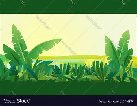 Jungle plants landscape background Royalty Free Vector Image