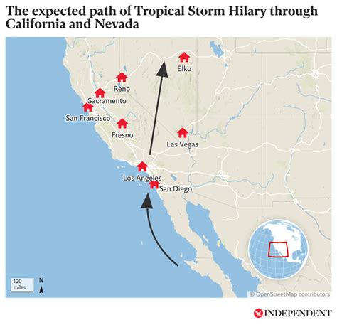 Mapped: The path of Tropical Storm Hilary bringing heavy rain and ...