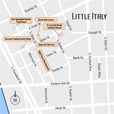 Baltimore Little Italy Map - North Port Florida Map