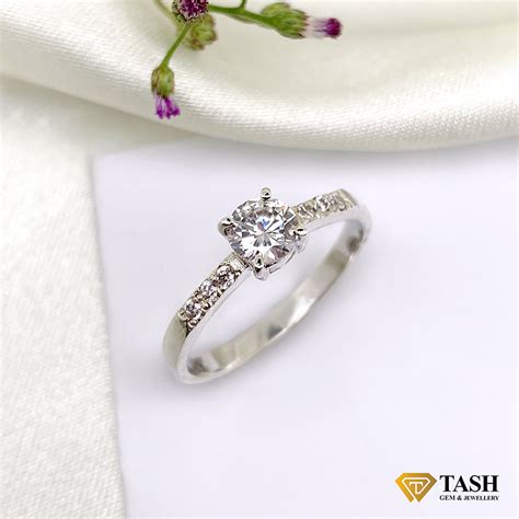 White Sapphire Solitaire Ring – tashlk.com