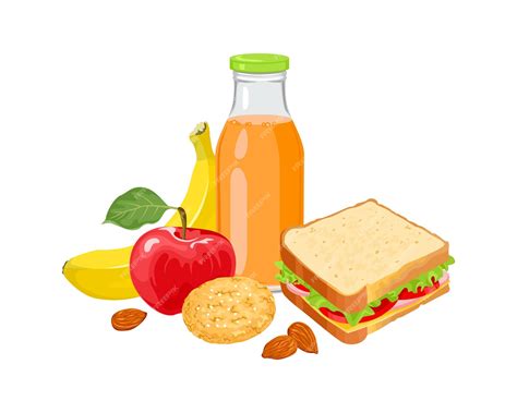 Premium Vector | School lunch cartoon illustration