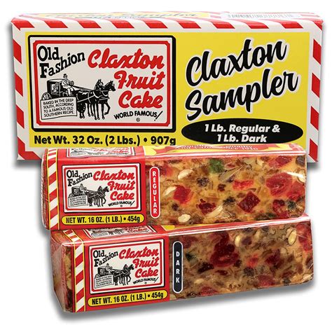 Amazon.com: Claxton Fruit Cake Regular-Dark Sampler-Packed in New ...