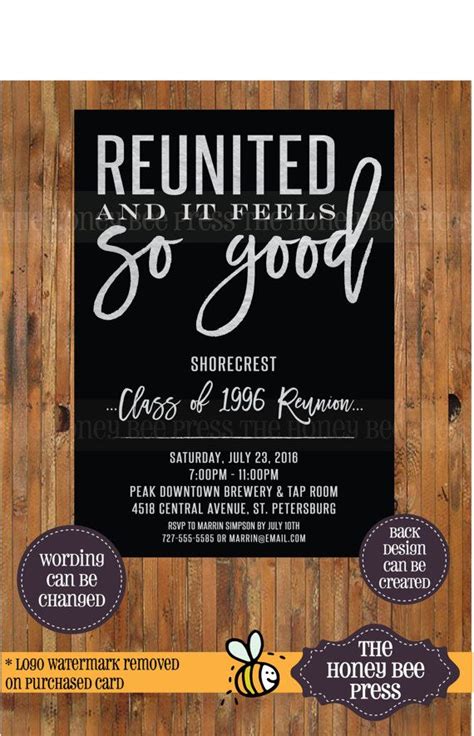 High School Reunion Invitation - Reunited and it feels so good ...