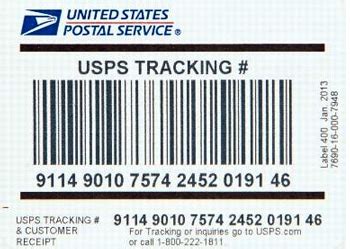 USPS Delivery Confirmation, Postal Service Delivery Confirmation ...