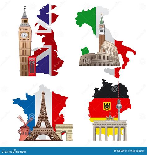 Europe Landmarks - Royalty-Free Cartoon | CartoonDealer.com #68244980