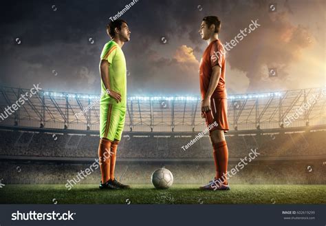 Two Soccer Players Face Face Stock Photo 602619299 | Shutterstock