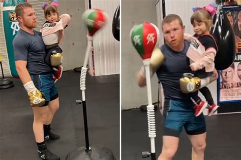 Watch Canelo Alvarez punch speed bag while carrying his daughter in ...