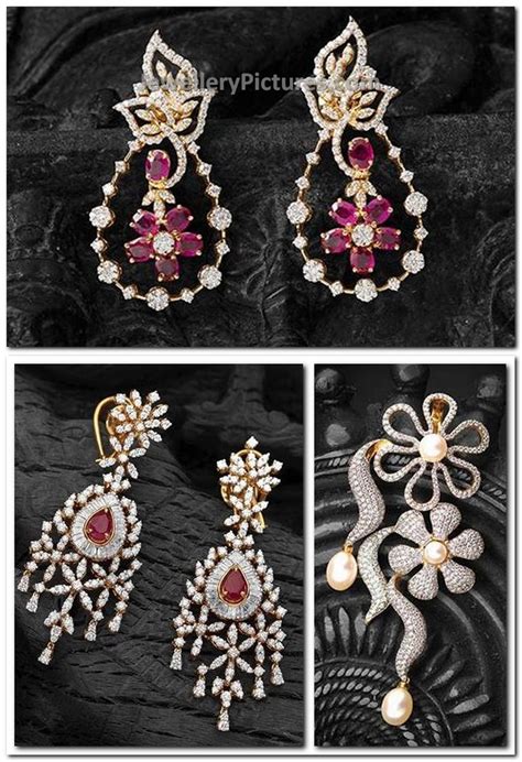 Latest Diamond Earrings collection - Jewellery Designs