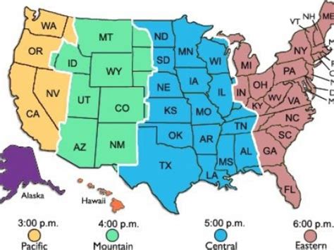 Printable Us Time Zone Map United States