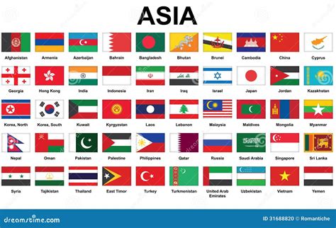 Asian Countries Flags Vector Illustration | CartoonDealer.com #31688820