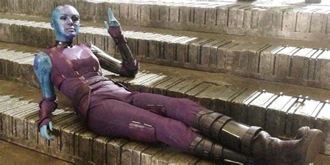 Guardians of the Galaxy Image Shows Karen Gillan Relaxing in Nebula Makeup