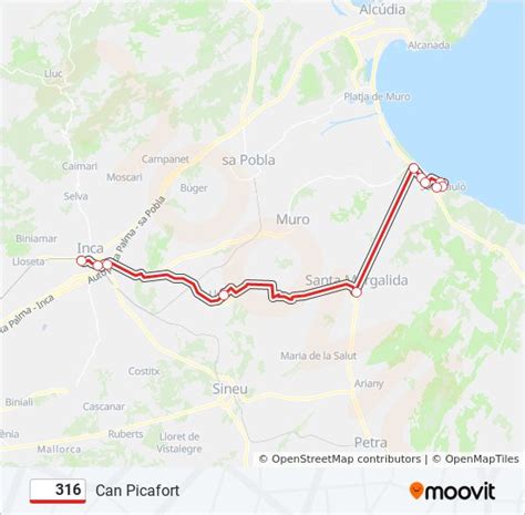 316 Route: Schedules, Stops & Maps - Can Picafort (Updated)