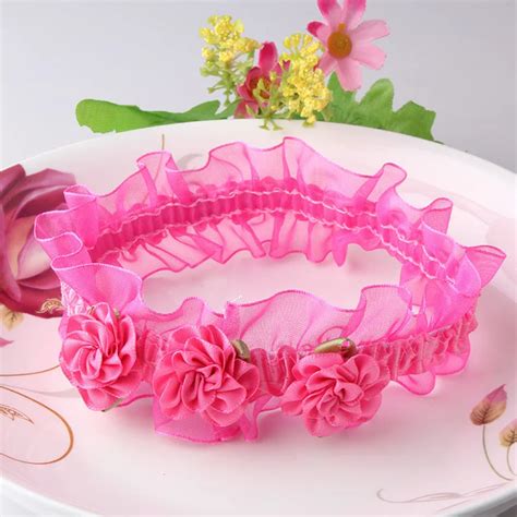 M MISM Hot Novelty Cute Flower Headband Mini three Chiffon Flowers Hair ...