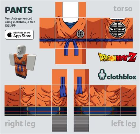 Pants Skin for roblox based on Dragon Ball | Goku skin, Roblox shirt ...