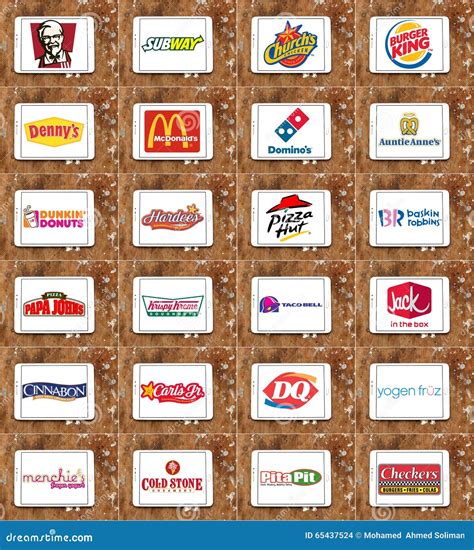 Brands And Logos Of Top Food Franchises Editorial Stock Image - Image ...