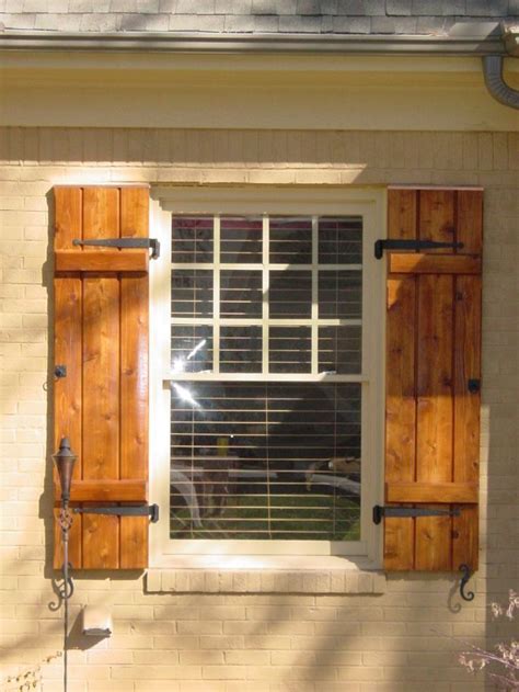 diy exterior wood window shutters - Rochel Tuggle