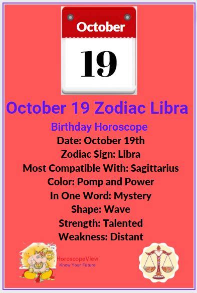 What is the Zodiac Sign for October 19 (October 19 Zodiac)