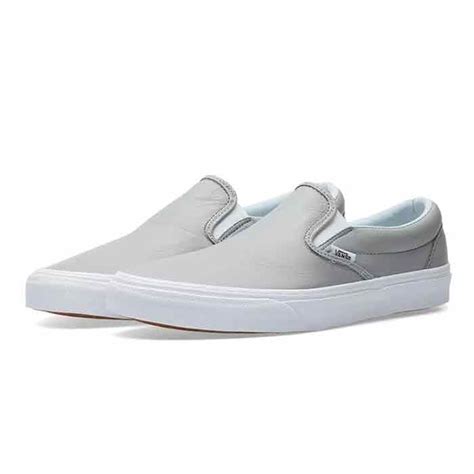 Vans Women's Leather Classic Slip-On Grey Shoes - Sun & Ski Sports