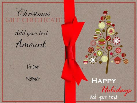 Free Christmas Gift Certificate Template | Customize Online & Download